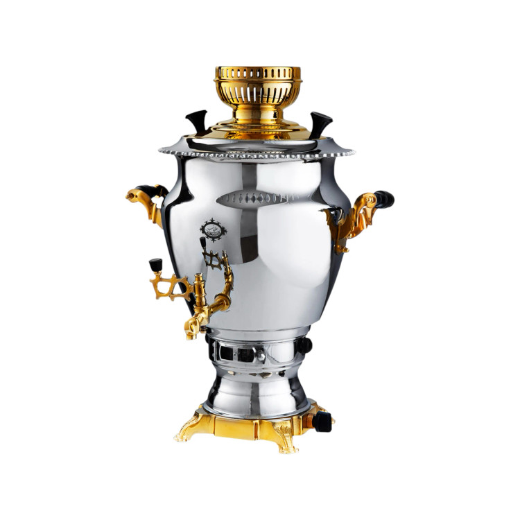 سماور گازی عالی نسب مدل گنجینه نفیس طلایی 6لیتری_گارانتی 18 ماهه شرکت عالی نسب