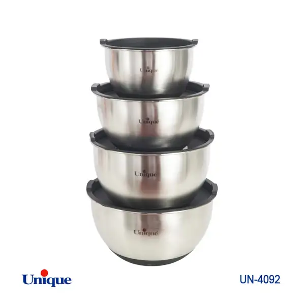سرویس کاسه استیل درب دار 4 سایز یونیک UN-4092 وارداتی