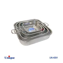 ست آبکش استیل مربعی یونیک کد UN-4091 وارداتی با کیفیت عالی(در 4 سایز دارای پایه و دسته)
