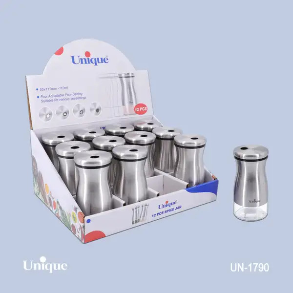 نمکپاش و فلفلپاش یونیک کد 1790_خارجی دارای درب تنظیم شونده _فروش تکی