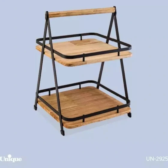 استند چوبی یونیک مدل UN2925 مربع ۲ طبقه